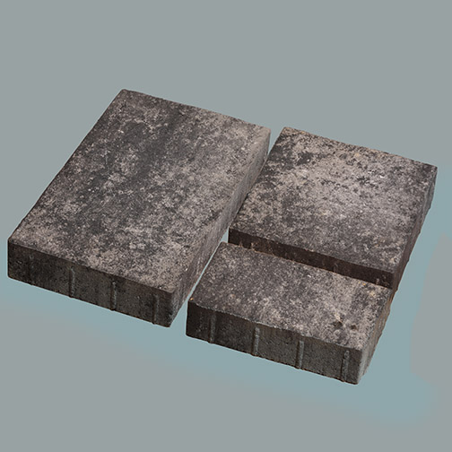 Aztec Stone 3 piece combo in slate photographed on light gray background